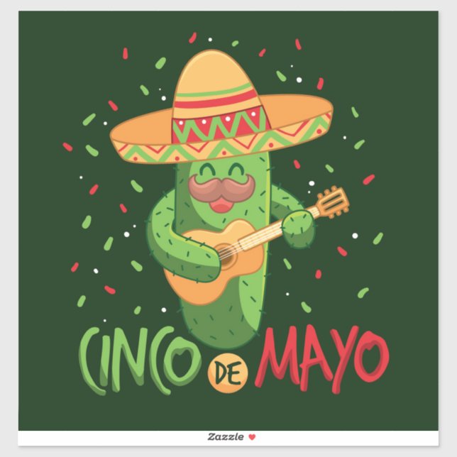 Pegatina Cinco De Mayo (Hoja)