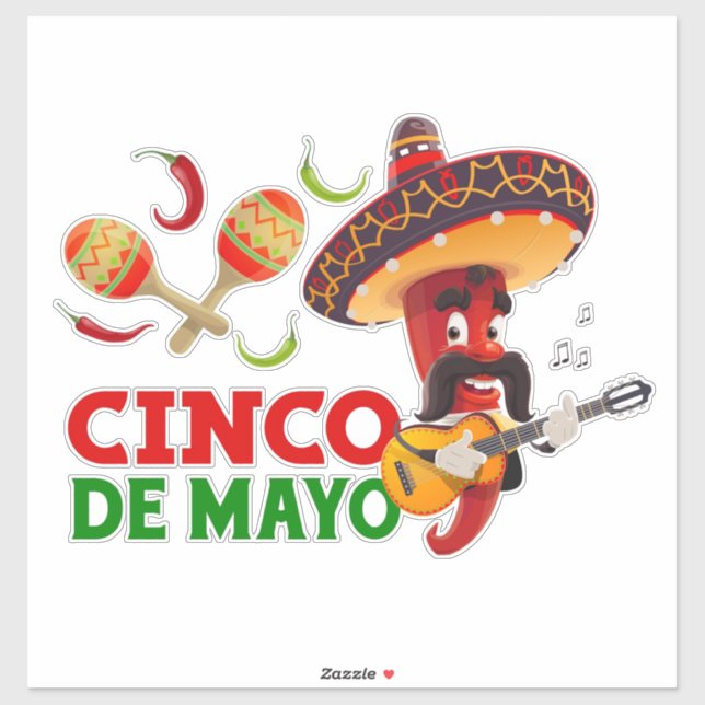 Pegatina Cinco De Mayo (Hoja)