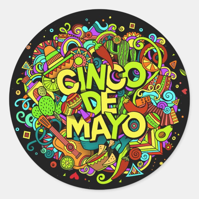 Pegatina Cinco de Mayo (Anverso)