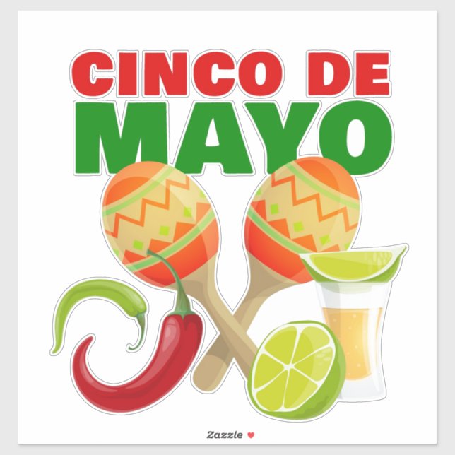 Pegatina Cinco De Mayo (Hoja)