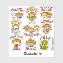 Pegatina Cinco de Mayo - Cinco de Meow - STICKERS de gato d