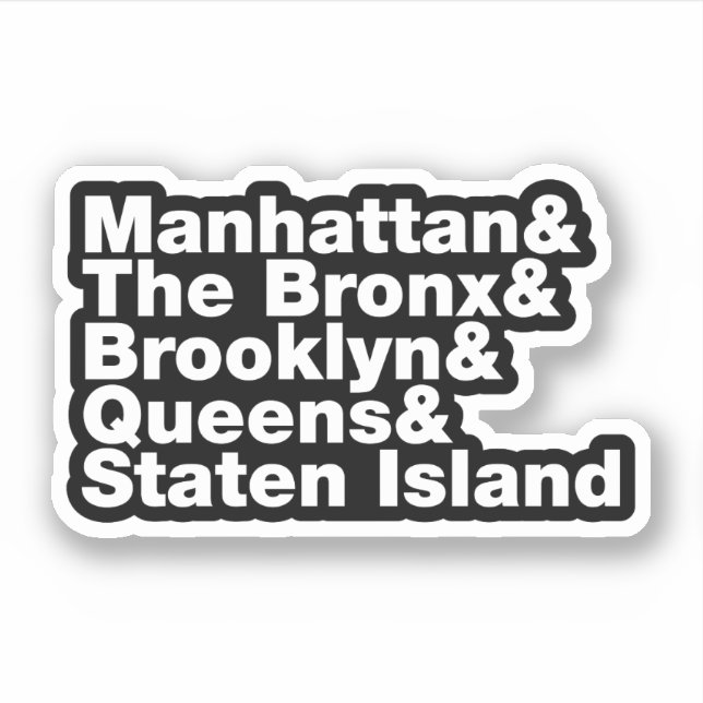 Pegatina Cinco distritos ~ Nueva York (Anverso)