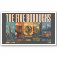 Cinco distritos Nueva York Ciudad NYC Ilustración 