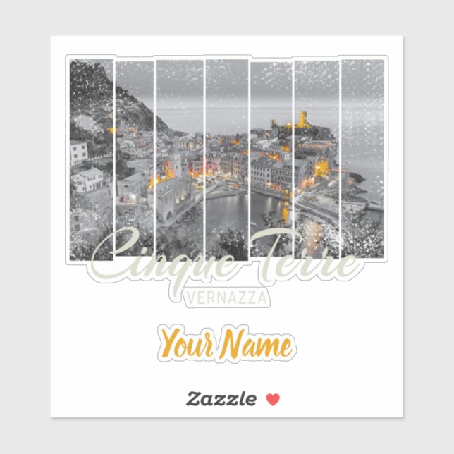 Pegatina Cinque Terre Vernazza (Hoja)