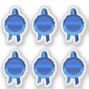 Pegatina Cinta de sellos de certificados/premio Faux (Blue 