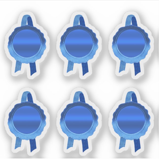 Pegatina Cinta de sellos de certificados/premio Faux (Blue  (Anverso)