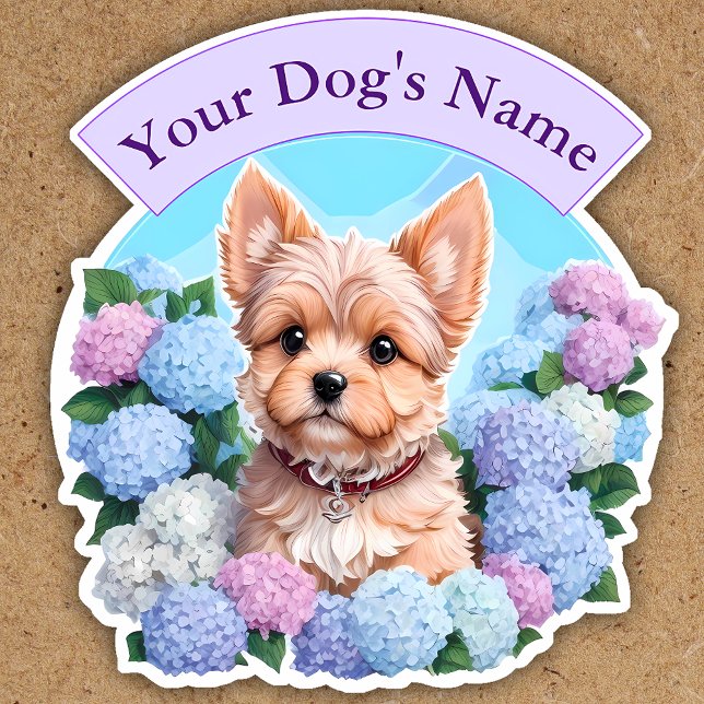 Pegatina Cinta elegante morada, marco florido Yorkshire (Subido por el creador)