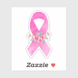 Pegatina Cinta Floral de conciencia sobre el cáncer de mama