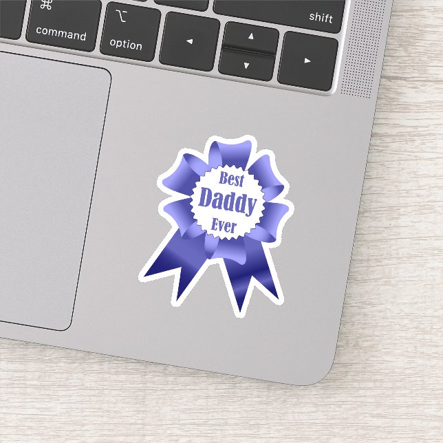 Pegatina Cinta ganadora de Mejor Papi de la Historia para P (Detalle)