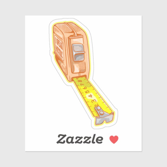 Pegatina Cinta medida métrica sistema de medición de cinta (Hoja)