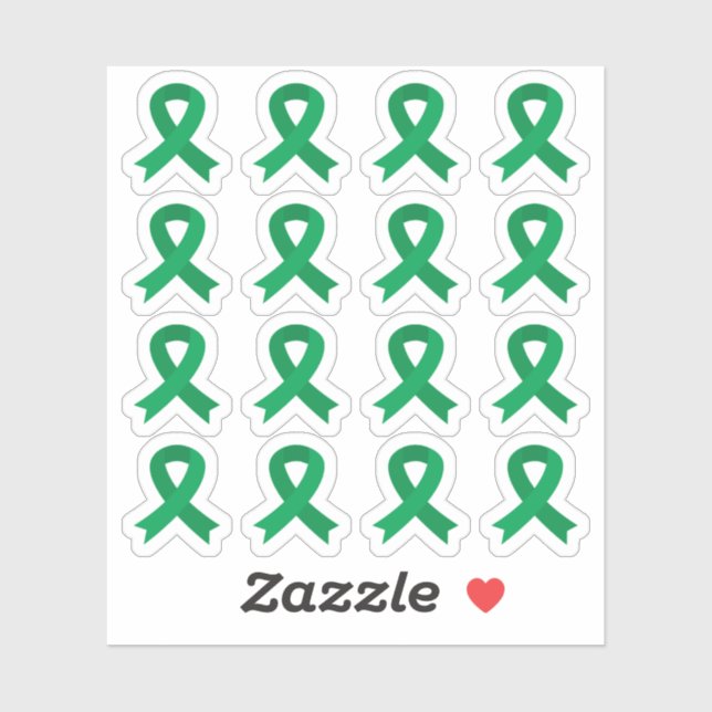 Pegatina Cinta Verde de Conciencia del Cáncer de Hígado Cán (Hoja)