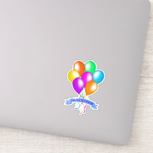 Cintas de los globos de cumpleaños brillantes y co