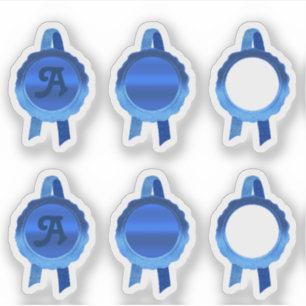 Pegatina Cintas de sellado de certificados/premio Faux (Blu