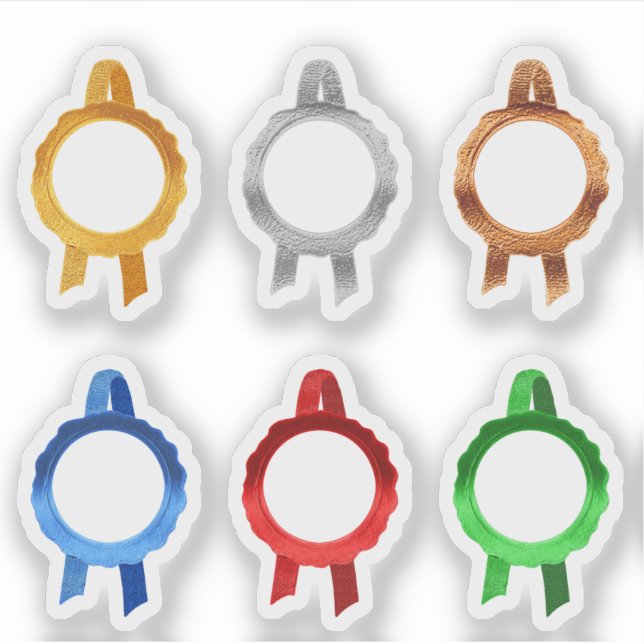 Pegatina Cintas De Sello De Certificación/Premio Faux (6Clr (Anverso)