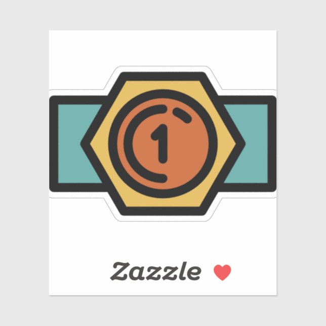 Pegatina cinturón de campeón (Hoja)