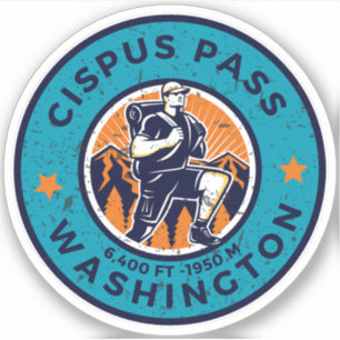 Pegatina cipus pass excursionismo senderismo washington alp