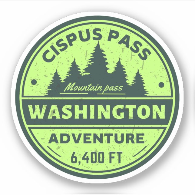 Pegatina cipus pass excursionismo washington alpina (Anverso)