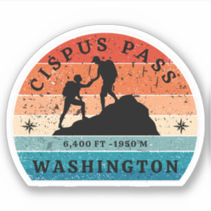 Pegatina cipus pass excursionismo washington alpina