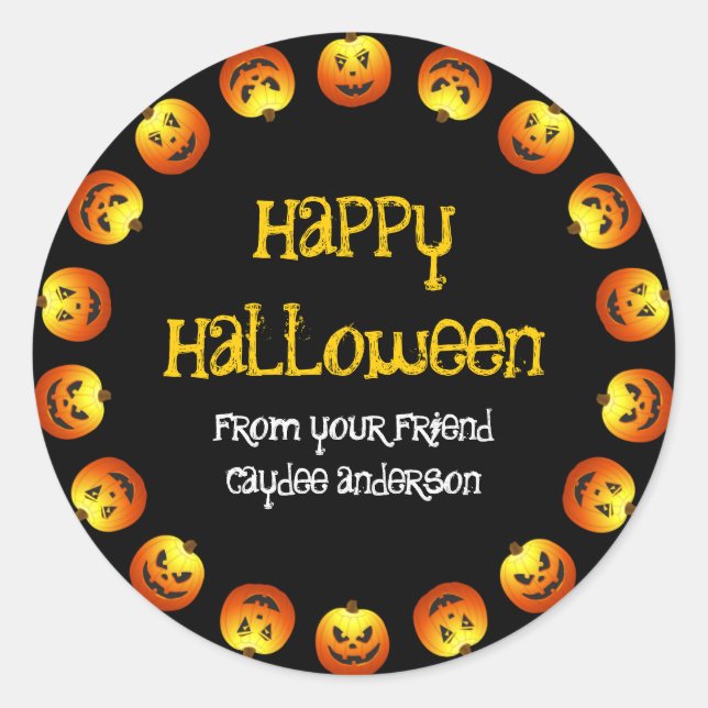 Pegatina Circle O' Jack O'Lanterns (Anverso)