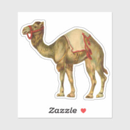 Pegatina Circo de estilo retro vintage que realiza camello