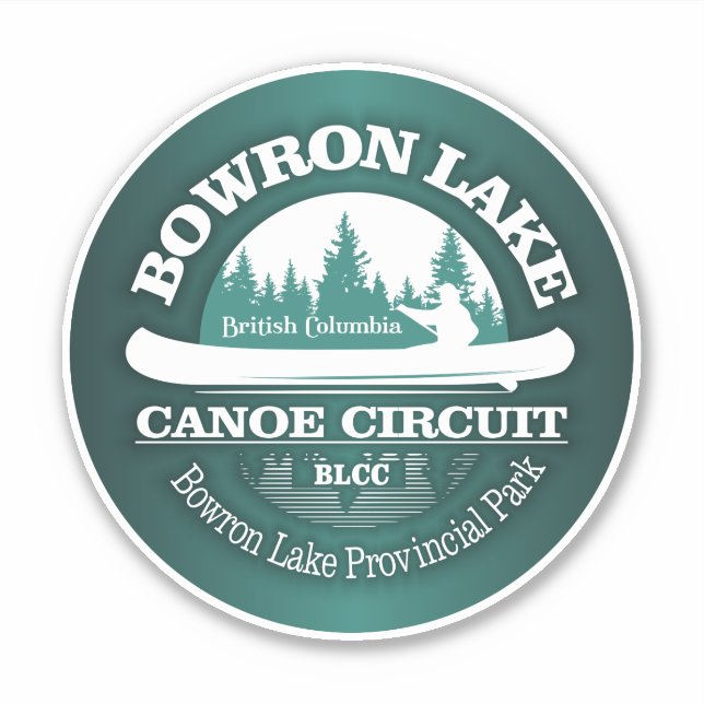 Pegatina Circuito de canoa en el lago Bowron (Anverso)