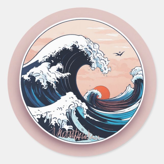 Pegatina circular clásico (Anverso)