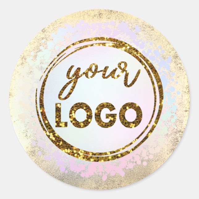 pegatina circular clásico de logotipo (Anverso)