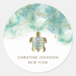 pegatina circular clásico del logotipo de la tortu