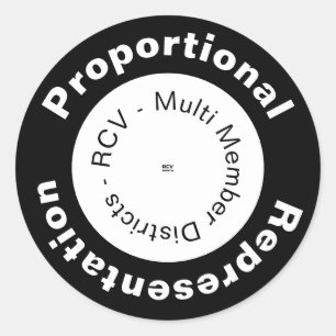 Pegatina circular de representación proporcional