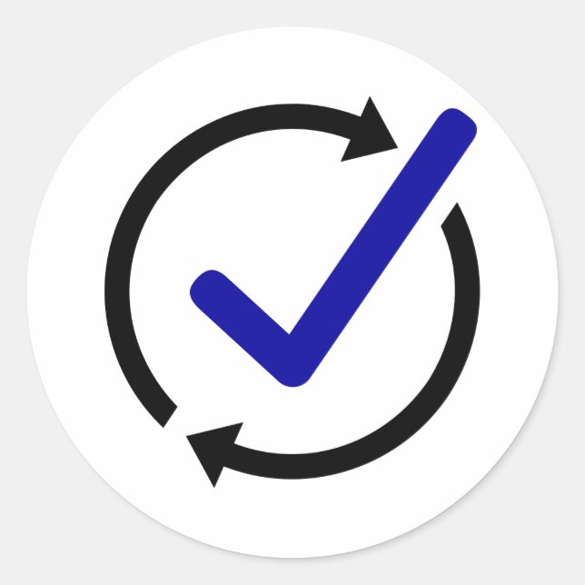 Pegatina circular LogCheck (Anverso)