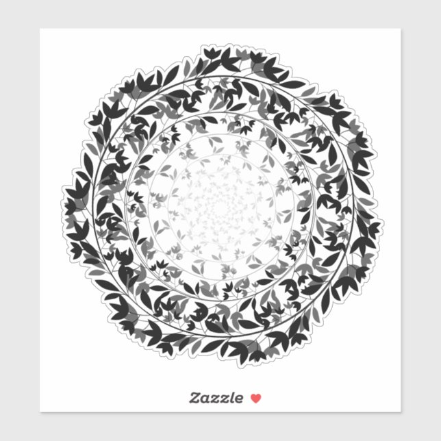 Pegatina Círculo de hojas (Hoja)