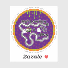 Pegatina Círculo de la mesa de juego de Halloweenathon con 