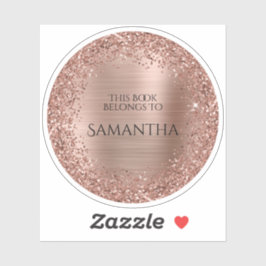 Pegatina Círculo de papel de aluminio con brillo de oro ros