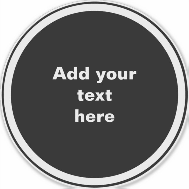 Pegatina Círculo negro con marco de círculo blanco PLANTILL (Anverso)