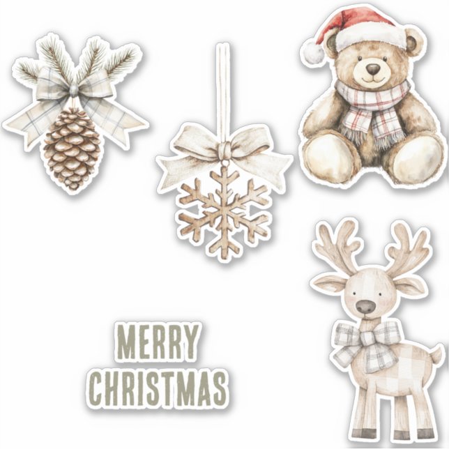 Pegatina Círculo Purpurina Olive Green Christmas Trees (Anverso)