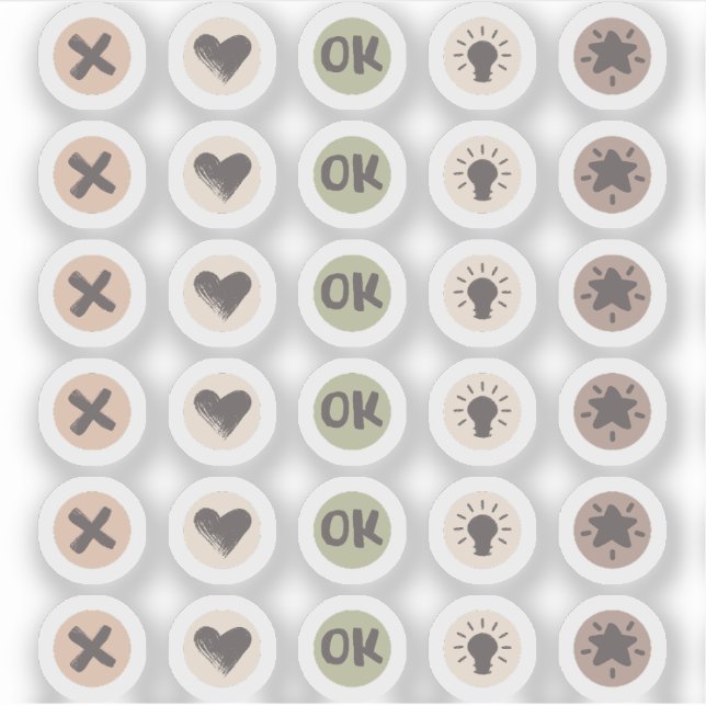 Pegatina Círculos de doodles para la planificación (Anverso)