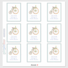 Pegatina Circus Bike blue Bookplate