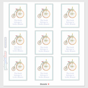 Pegatina Circus Bike blue Bookplate