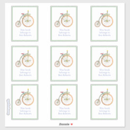 Pegatina Circus Bike Green Bookplate