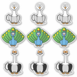 Pegatina Cisne de ave, pavo real, Personalizado de avestruz