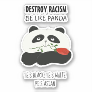 Pegatina Cita Antirracista de Panda