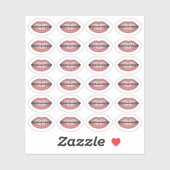 Pegatina Cita con Ortodoncista de Ortodoncia Cuidado Dental (Hoja)