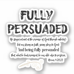 Pegatina Cita cristiana totalmente persuadida con la escrit