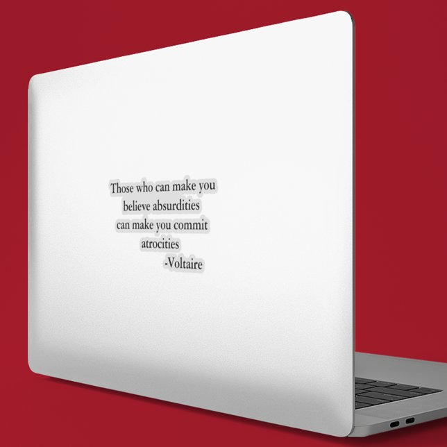 Pegatina Cita de advertencia de Voltaire (Subido por el creador)