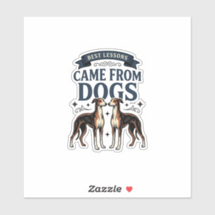 Pegatina Cita de amante de perros grabado vintage tipografí