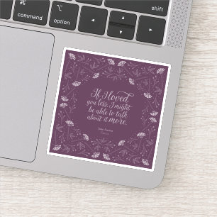 Pegatina Cita de amor morado floral Emma Jane Austen