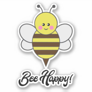 Pegatina Cita de Bee Happy Kawaii Bee Buzz Cute Bumblebee
