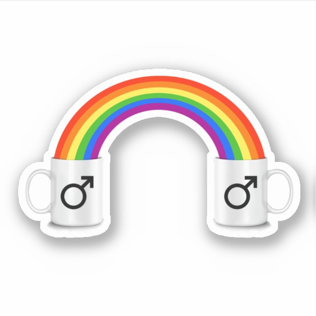 Pegatina Cita de café del arcoíris gay (Anverso)