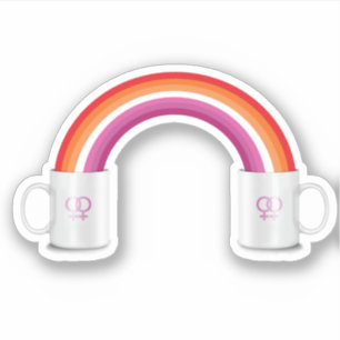Pegatina Cita de café lésbica