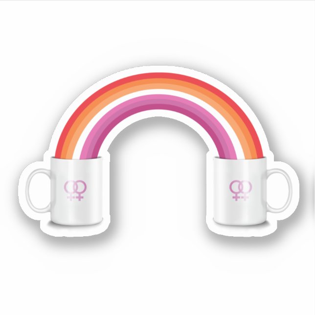 Pegatina Cita de café lésbica (Anverso)